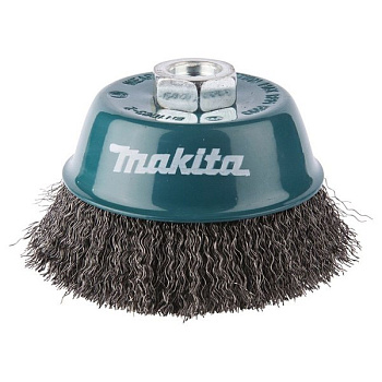 Щетка проволочная чашечная Makita • d100 мм • толщ. проволоки 0.3 мм • гофрированная • нерж • M14х2