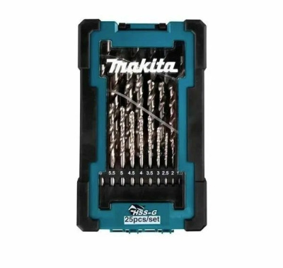 Набор сверл по металлу HSS-G 25 шт. Makita • 1-13 мм • шаг 0.5 мм