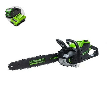 Цепная пила аккумуляторная Greenworks Арт. 2008307UB, 82V, 51 см, бесщеточная, с 1хАКБ 5 Ач. и ЗУ