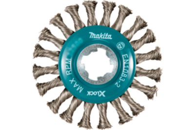 Щетка проволочная дисковая X-lock Makita • d115 мм • толщ. проволоки 0,5 мм • тонкие пучки • нерж