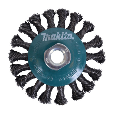 Щетка проволочная конусная Makita • d100 мм • толщ. проволоки 0.5 мм • пучки • металл • M14x2
