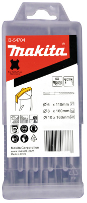 Набор буров SDS-Plus Centering tip, 5 шт (6×110x1, 8×160×2,10×160×2) Makita
