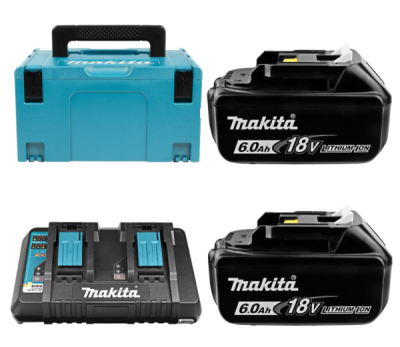 Набор (Аккумулятор BL1860B (LXT 18В, 6Ач, инд. заряда) 2шт. + ЗУ двух портовое) • 14,4В/18 В • DC18RD